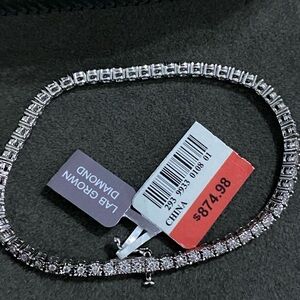 Elegant Silver Lab Grown Diamond Bracelet